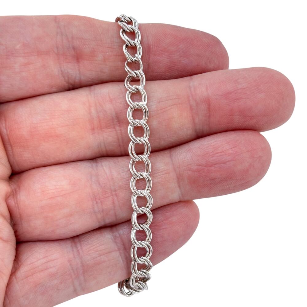 Vintage Italy Sterling Silver 925 Charm Bracelet 8"